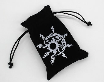 Velvety Flannel Tarot Card Bag – Flaming Sun Design