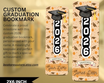 Custom Graduation Bookmark 2026 Personalized Name Keepsake Graduate Gift