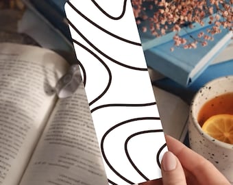 Minimalist Abstract Bookmark, Neutral Tones, Modern Reading Accessory (2 x 6 inches)