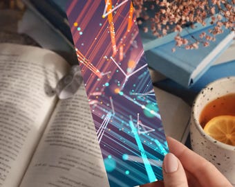 Abstract Tech Bookmark | Modern Futuristic Page Marker Gift for Readers