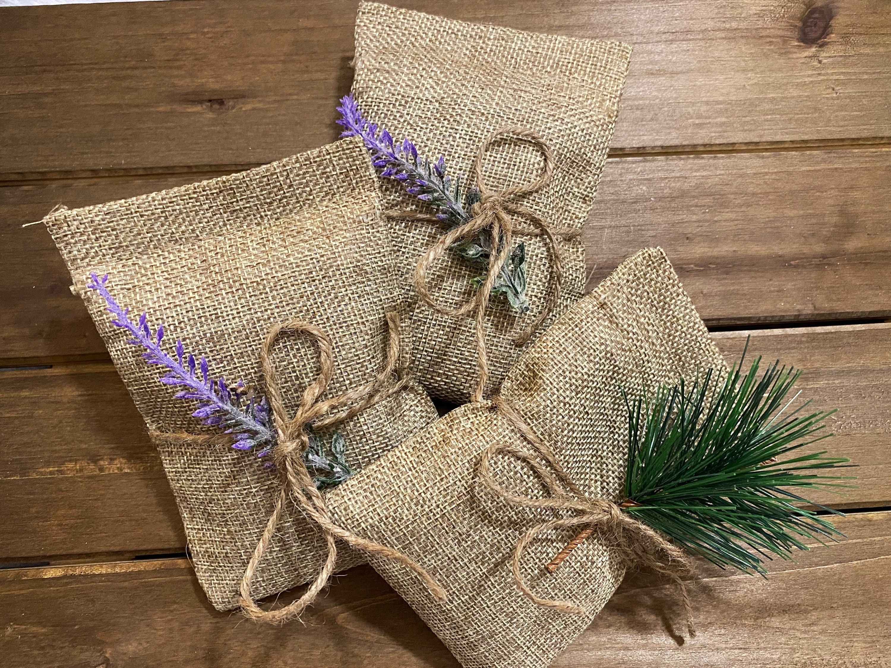 Natural Burlap Sachets With Dried Lavender or Pine Etsy