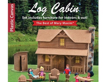 Log Cabin Plastic Canvas Pattern Book The Best Of Mary Maxim Leisure Arts 3D DIY Cabin Playhouse Toy