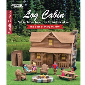 Log Cabin Plastic Canvas Pattern Book | The Best Of Mary Maxim | Leisure Arts 3D DIY Cabin Playhouse Toy