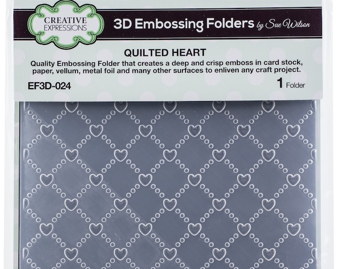 Quilted Heart Embossing Folder by Creative Expressions Card Making
