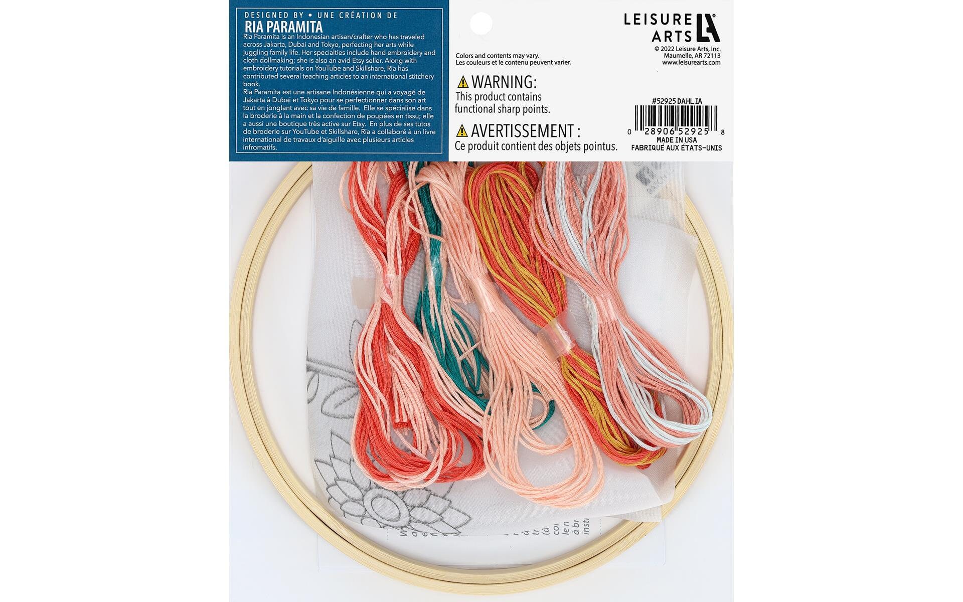  LEISURE ARTS Embroidery Kit 6 Dahlia - Embroidery kit