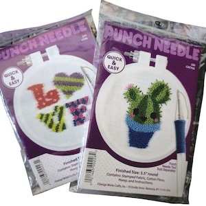 Punch Needle Kit 3.5" Round: Choose Your Design