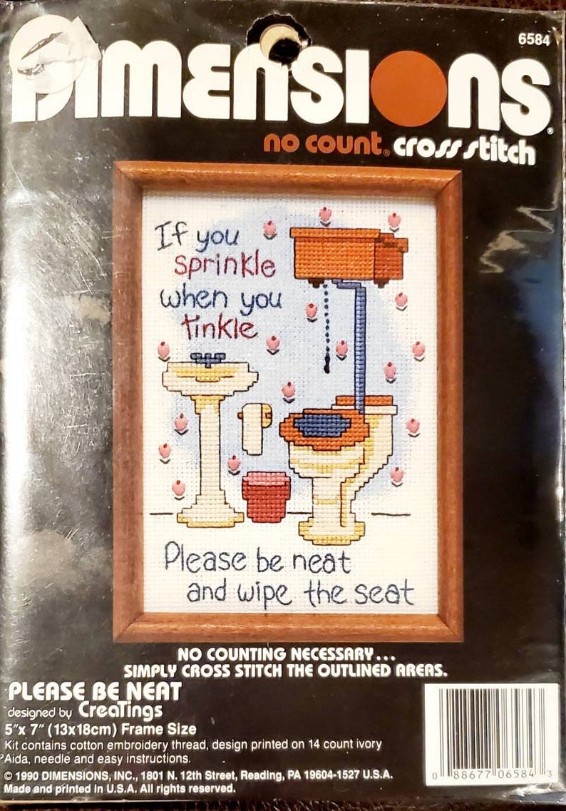 Dimensions Please Be Neat No Count Cross Stitch Kit 5X7