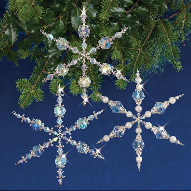 Vintage Snowflakes Beaded Ornament Kit Nostalgic Christmas Etsy