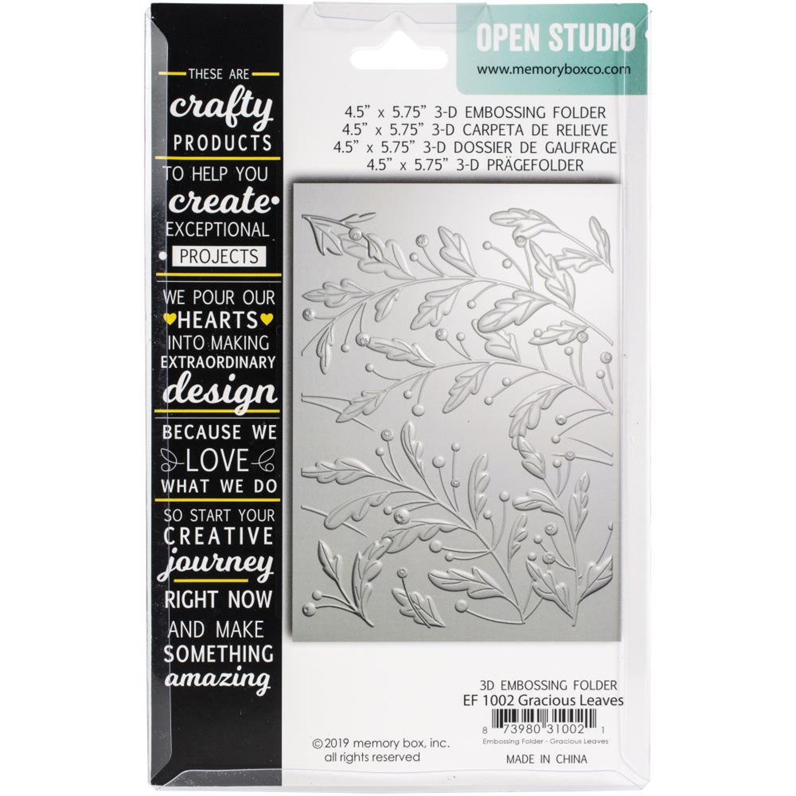 Gracious Leaves 3D Embossing Folder | Memory Box Folder | Cardmaking ...