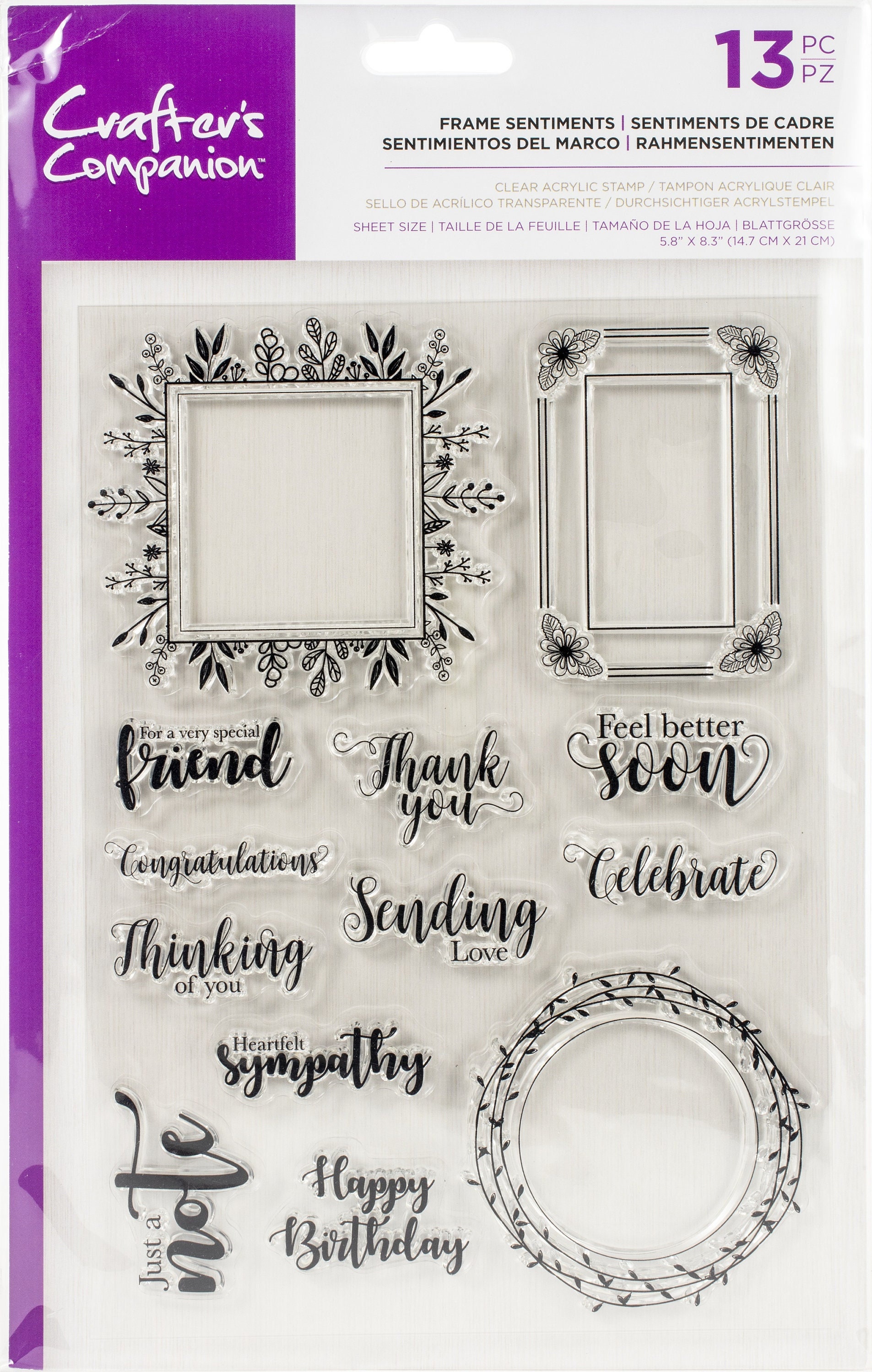 Crafter's Companion Clear Acrylic Stamps - Summer Garden