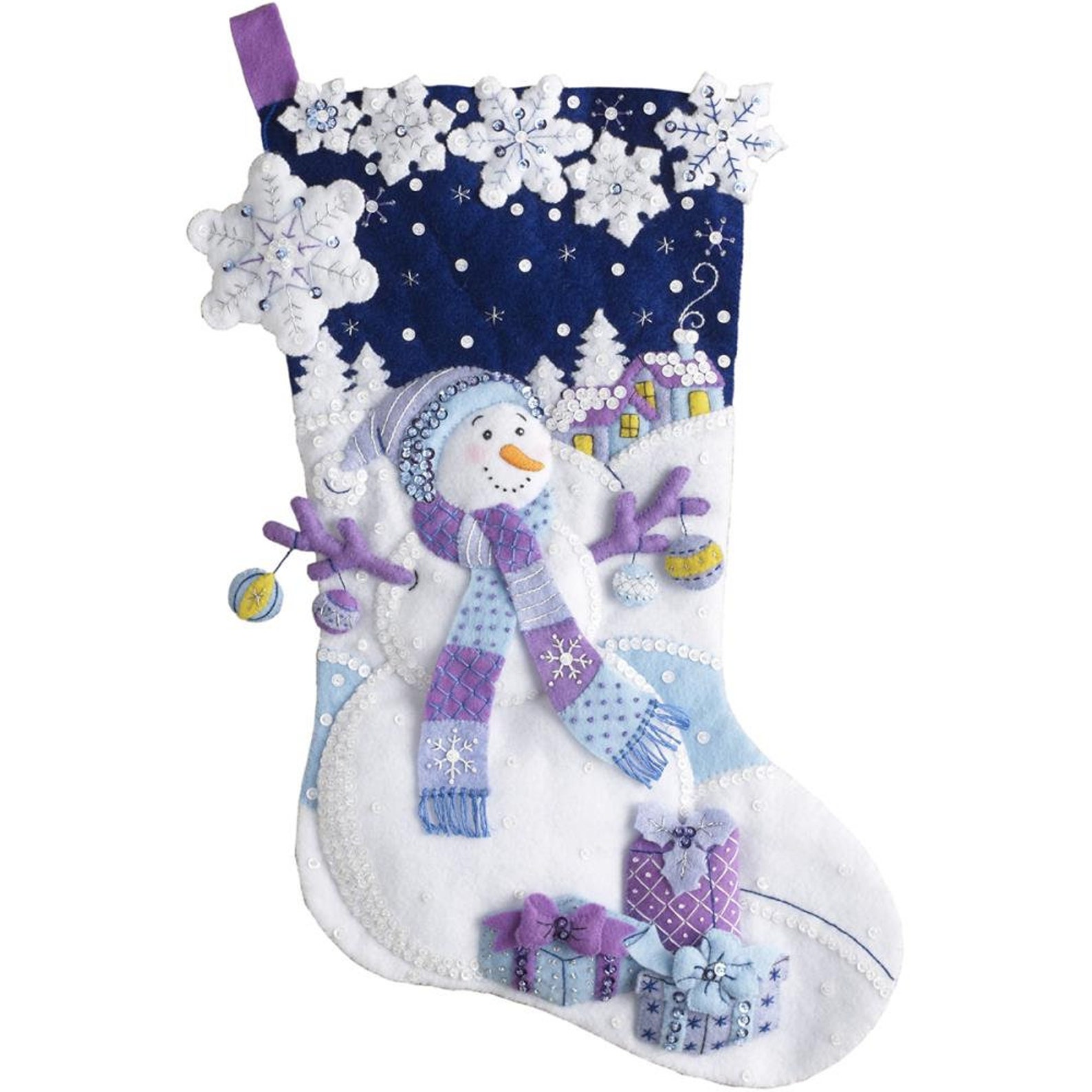 Bucilla Santa's Forest Family Christmas Stocking - Felt Applique Kit 86865