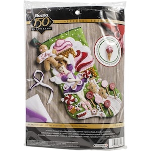 Bucilla Sugarland Fairy Felt Stocking Applique Kit | Christmas DIY Stocking Kit | Little Girls Stocking | Not a Finished Product