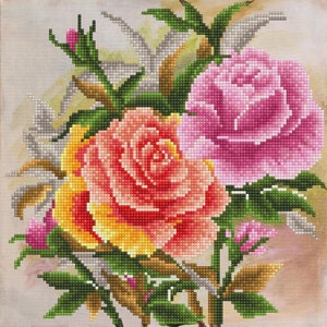 Diamond Art Club 32 x 22 Rainbow Roses Diamond Painting Kit