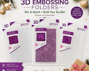 3D Christmas Embossing Folders by Crafter's Companion: 5"x7" DIY Card Making Supplies