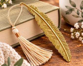 Metal Feather Bookmark with Tassel – Sobriety Gift for 12-Step Recovery