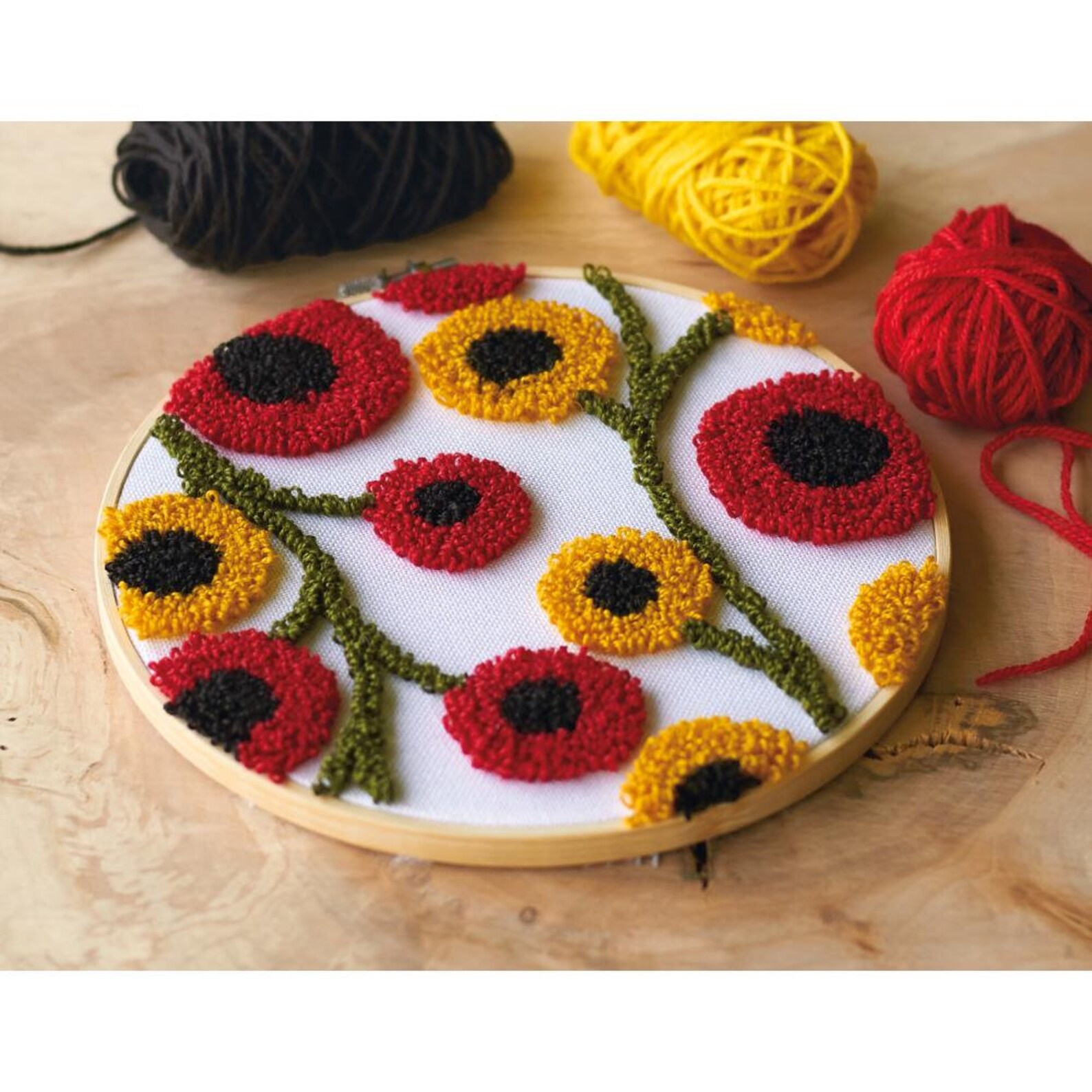 Dimensiones Floral Patrón Punch Needle Kit 8 Ronda Etsy