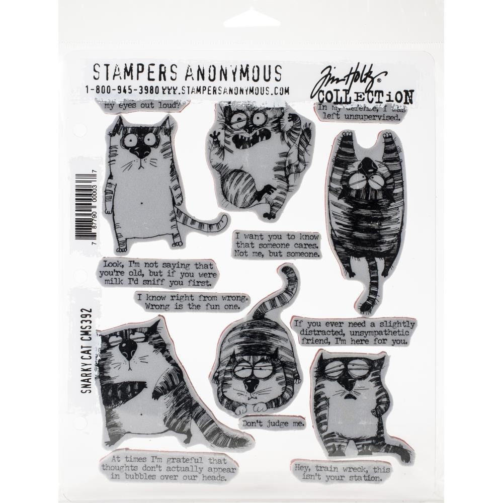 Tim Holtz Snarky Cat Stamps Set Stamping New Stampers Etsy