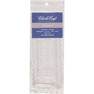 Counted Cross Stitch Blank Bookmark | 18 Count | DMC Charles Craft Lace Edge Bookmark 3&quot;X8&quot;