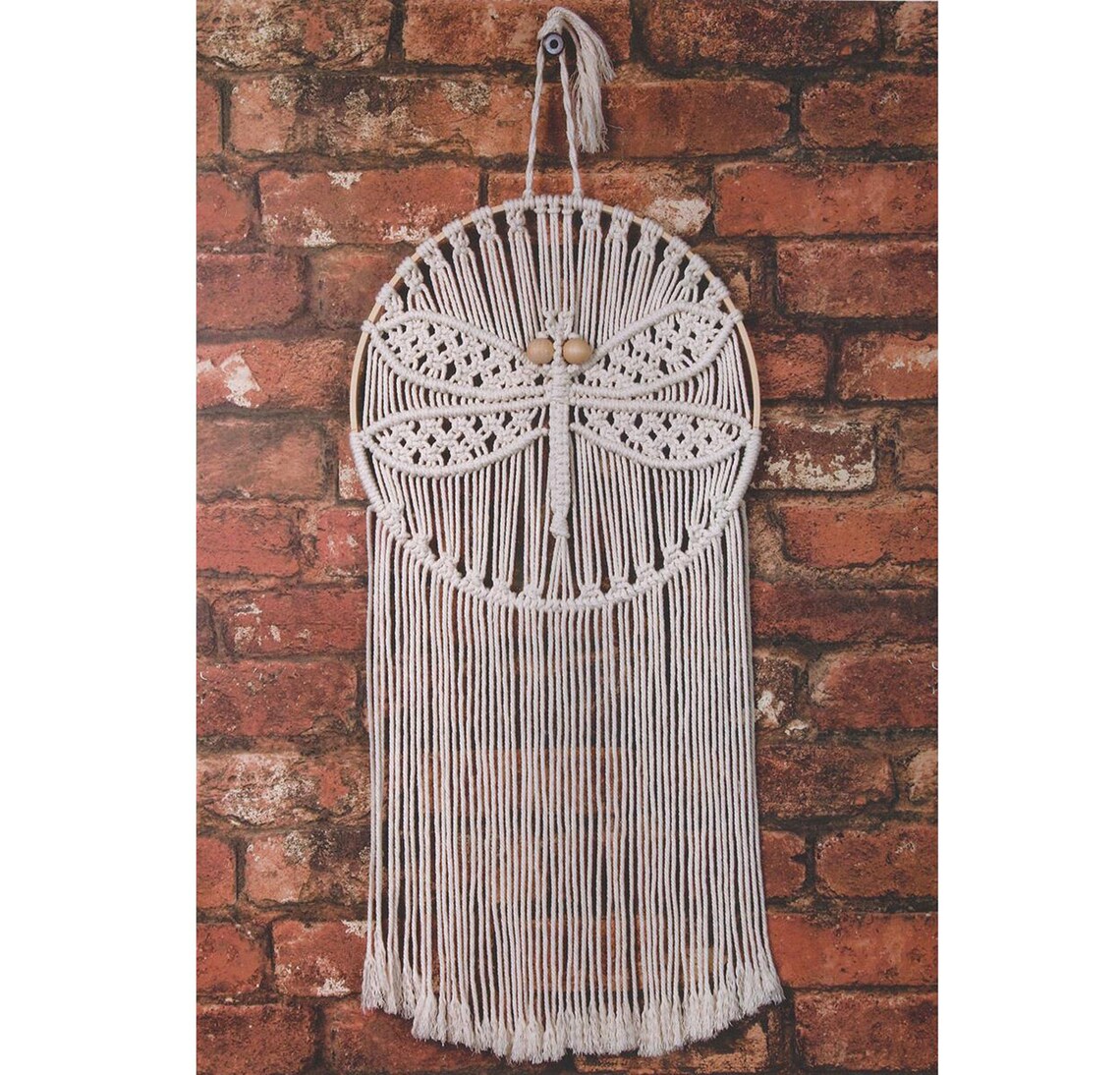 Solid Oak Dragonfly Macramé Wall Hanger Kit Etsy