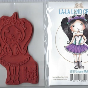 Unicorn Molli Rubber Stamp | La La Land Stamps | Scrapbooking Cardmaking Supplies