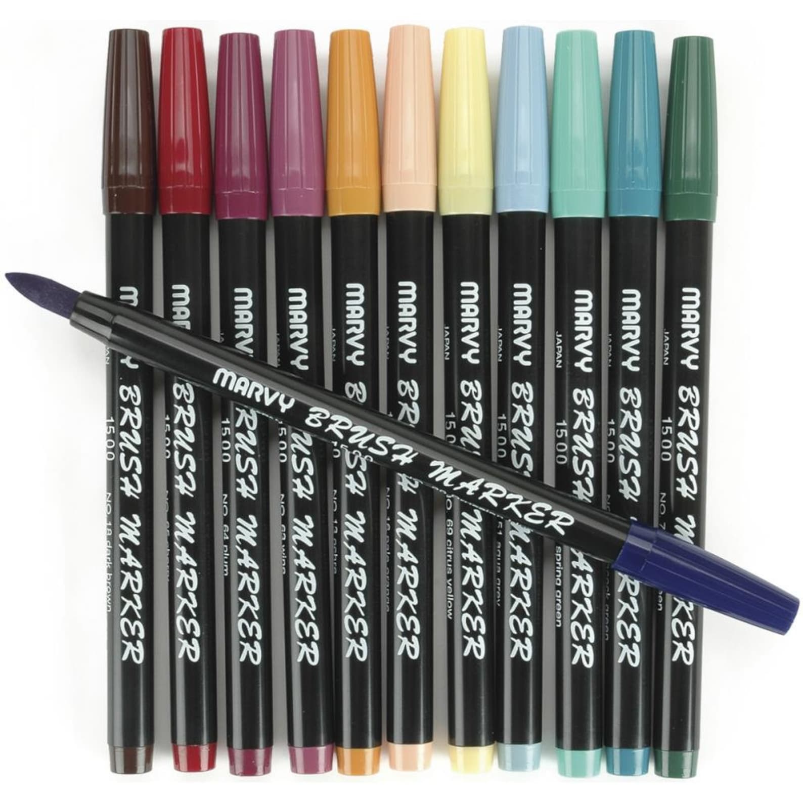 Marvy Uchida Brush Markers 12/Pkg Stamping Markers Rubber Etsy