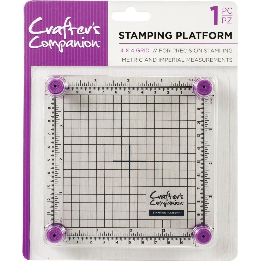 NEW VERSION Easy Stamp Platform Tool, Stamping Platform + Alignment Stamp  +Two Magnets, 4 pc for Accurate Craft Stamping