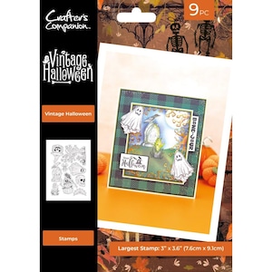 Vintage Halloween Crafter&#39;s Companion Stamp Set | Sara Davis | Clear Stamps | Halloween DIY Stamps