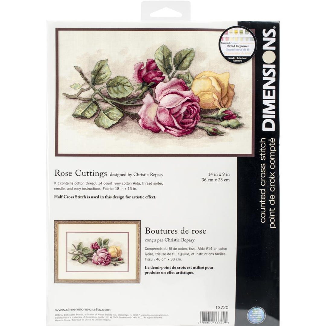 Contrast Stitching Rvk Roses Rose Cuttings Counted Cross Stitch Kit 14