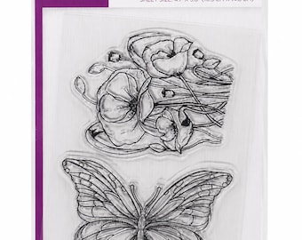 Butterfly Meadow Clear Stamp Set by Crafter's Companion