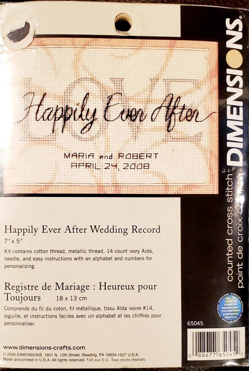 Dimensions Happily Ever After Counted Cross Stitch Kit 5X7