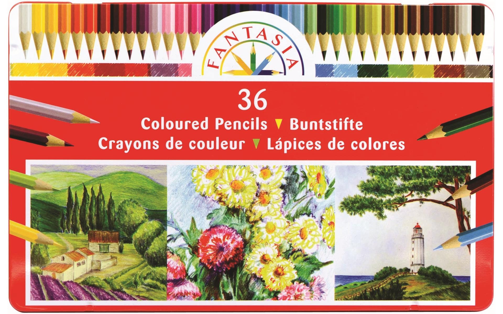 Fantasia Colored Pencil Set - Assorted Colors, Tin Box, Set of 24