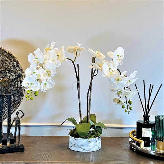 MARBRE Crystal-orchids Plant Arrangement Artificiel En Pot, Faux