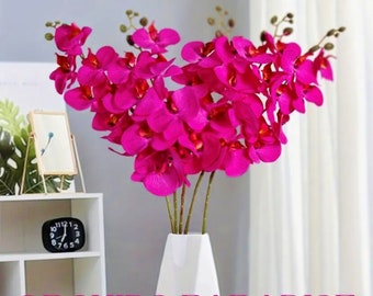 VIOLLETTA PARIS - Fiori artificiali di Phaleonopsis - Fiori di orchidea finta Piante a stelo per la decorazione domestica - Vacanze per feste di matrimonio - Viola, Magenta