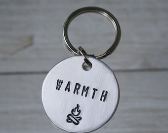Hand Stamped Pet ID Tag: Campfire Dog & Cat Tag