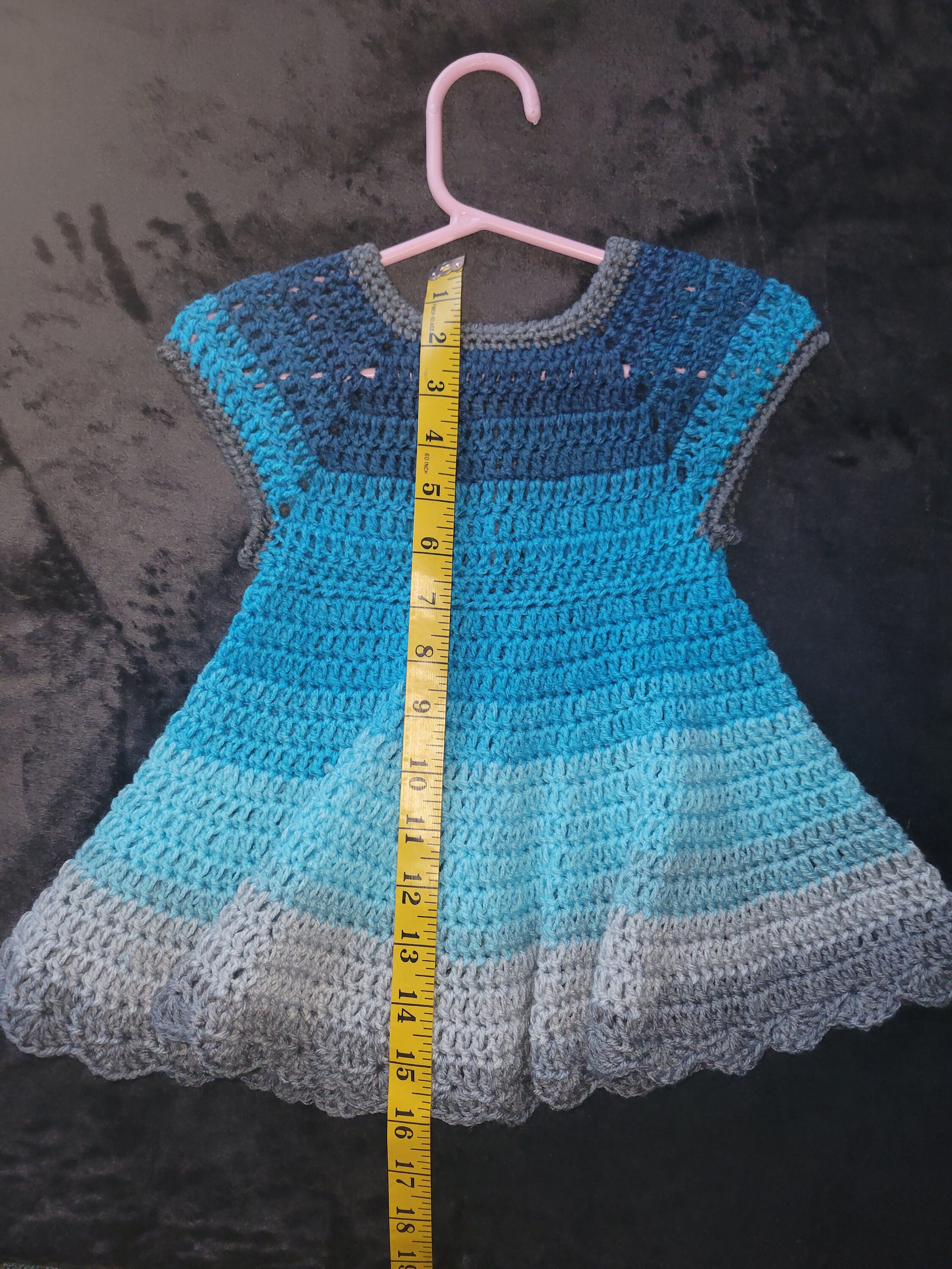 Ensemble Robe Bébé Fille 0-12 Mois - Tricoté/crocheté Main En Coton - Fait Main - Neuf Sans étiquettes