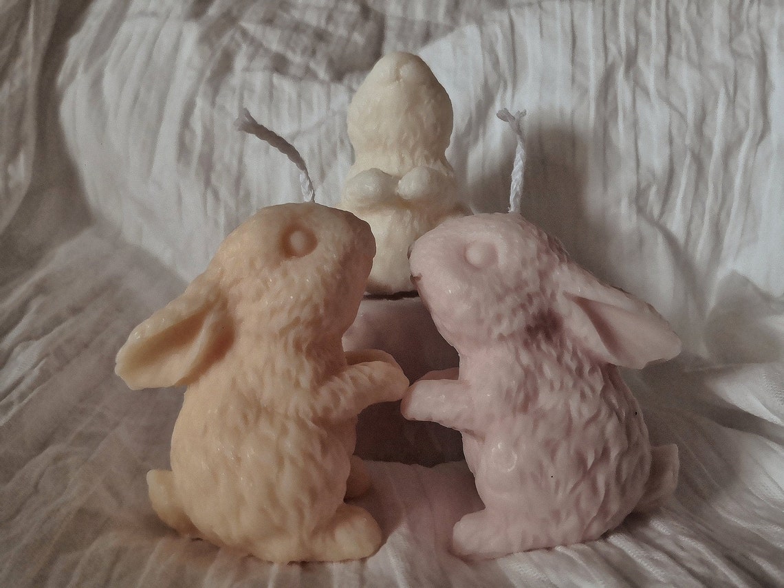 3D Cute Rabbit Candle Bunny Candle All Natural Soy Wax Etsy