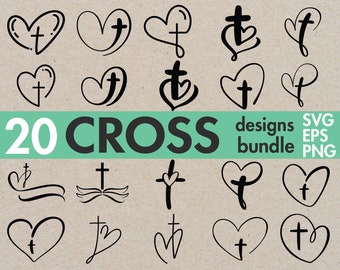 Download Cross Heart Svg Etsy