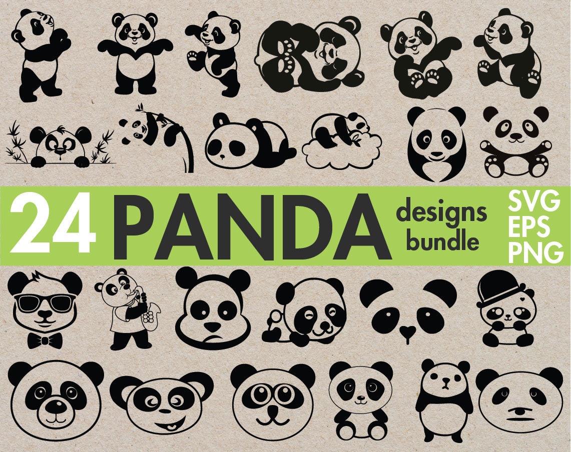Download Panda SVG Bundle Panda SVG Files For Cricut Panda Bear | Etsy