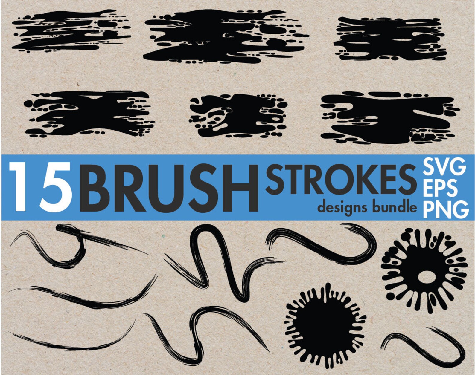 Brush Strokes SVG Files For Cricut Brush Strokes SVG Bundle Etsy