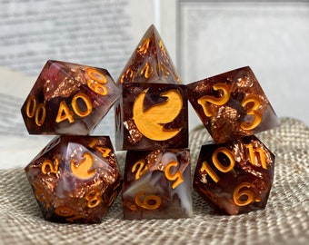 Warforged Mine - Handmade Polyhedral Sharp Edge Dice Set for DnD, D&D, Dungeons and Dragons, and other RPGs [Grade A]