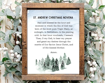 St. Andrew Christmas Novena Printable 8 x 10 - Advent Prayers - Digital Catholic Art