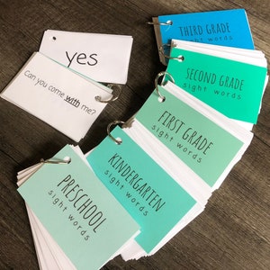 Dolch Sight Word Sentence Flash Cards - preschool, kindergarten, educational flashcards, homeschool, laminated, back to school activities