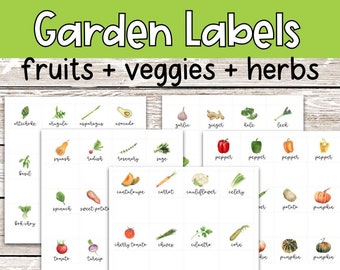 Garden Labels: Vegetable and Fruits | Printable Seed Tags | DIY Seed Labels | Homestead | Gardening | Tomatoes