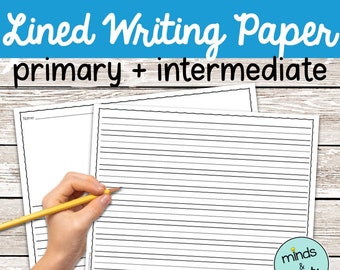 Lined Writing Paper | Vertical & Horizontal | Preschool, Primary, Intermediate | Handwriting Practice | Creative Writing | Printable