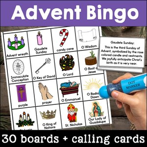Advent Bingo Game Christmas Activity Religious Education Christian ...