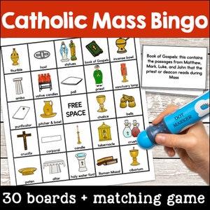Catholic Mass Bingo Religious Education Game Church Objects First Communion Faith Formation image 1
