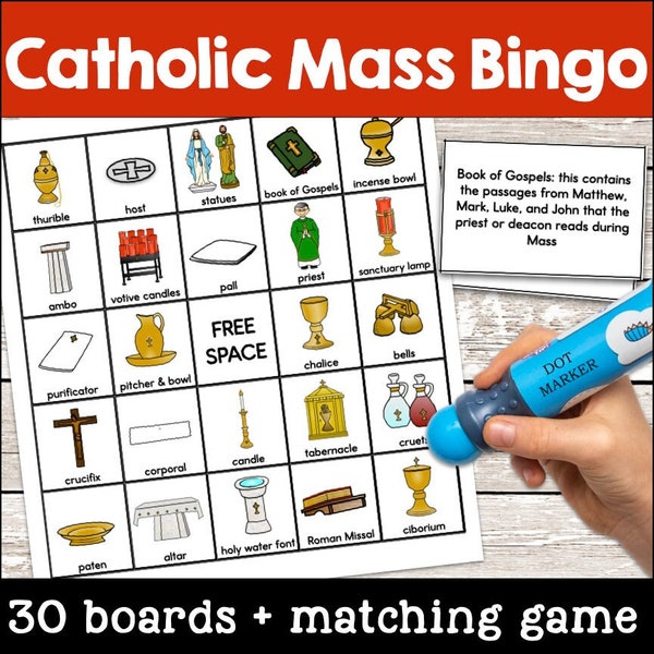 Catholic Mass Bingo | Religious Education Game | Church Objects | First Communion | Faith Formation