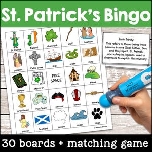 St. Patrick's Day Bingo & Memory Matching Game | Catholic Christian Classroom | Religious Education | Faith Formation | Printable | Irish