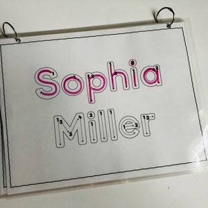 Personalized Name Handwriting Book Dry Erase Preschool Kindergarten Homeschool Tracing Letters, Number Formation Play Dough Mat image 4