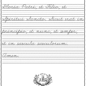 Latin Catholic Prayer Copywork - Cursive AND Printing Handwriting Practice | Pater Noster | Ave Maria | Salve Regina | Traditional | TLM image 6